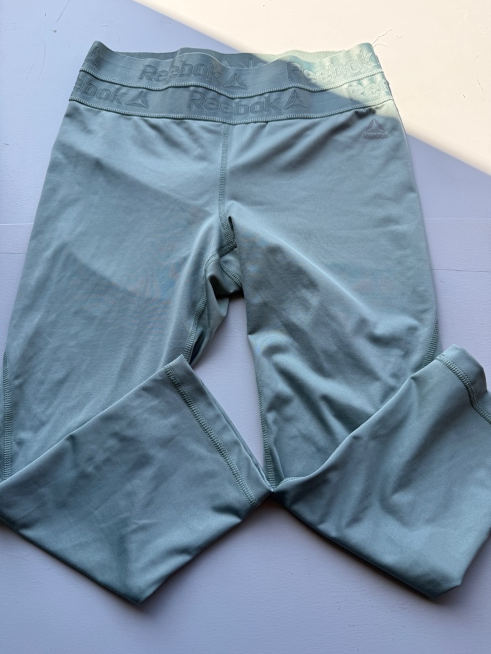 4/$25 Reebok thick band Teal mint green Stretch medium M Leggings 2018 A11